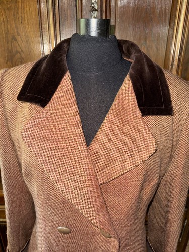 GIVENCHY veste vintage pure laine à chevrons marrons taille 38 - Picture 2 of 9