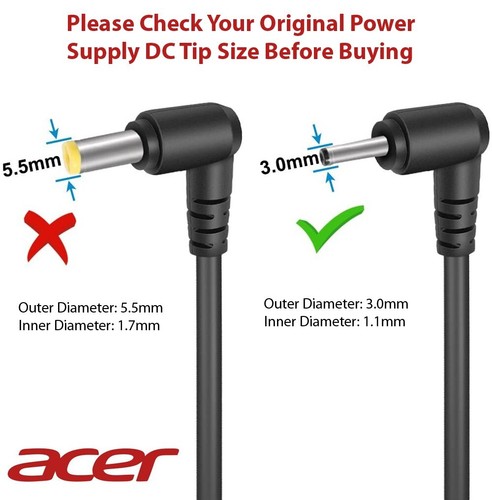 Acer Chromebook 15 14 13 11 R11 CB3-111 C720 Genuine Laptop AC Adapter Charger - Picture 4 of 6
