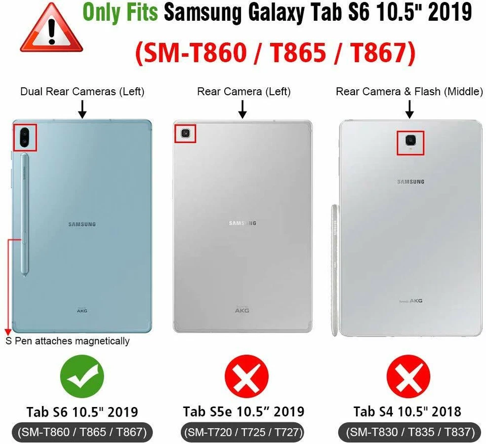 For Samsung Galaxy Tab S6 10.5 2019 Case Cover + Wireless Bluetooth Keyboard - Image 2 of 4