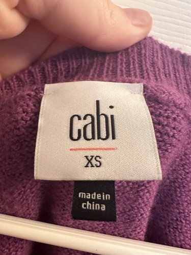 CAbi Luxury V Neck Balloon Sleeve Pullover Purple Sweater Womens Sz XS Soft Cozy - Picture 7 of 8