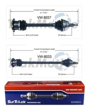 For Audi TT VW Jetta Golf Beetle Pair of Front CV Axle Shaft Assies SurTrack Set