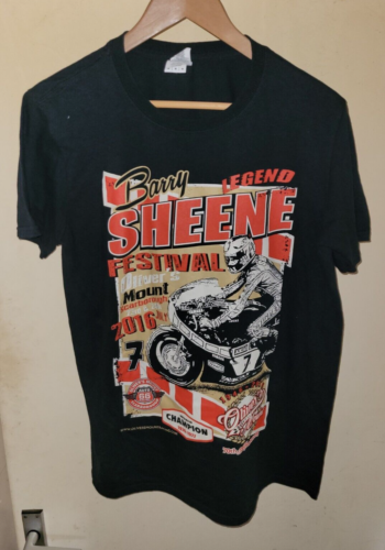 Barry Sheene T Shirt Size M Black Olivers Mountain Racing 70th Anniversary 2016 - Picture 1 of 9