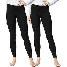 32 Degrees Heat Women's Base Layer Heat Pant Black 2 Pack Lightweight Size Small