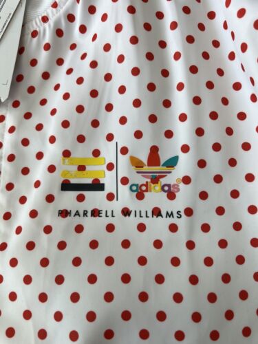 Giacca da pista Adidas Originals x Pharrell Williams taglia XS bianca rossa nuova con etichette - Foto 1 di 7