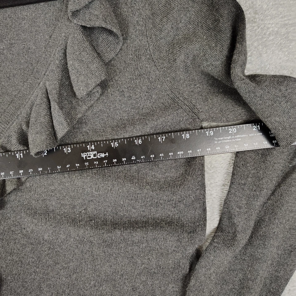 Suéter L Ralph Lauren Cashmere Seda Mujer M Gris Cárdigan Abotonado Victoriano Foto 4 de 4