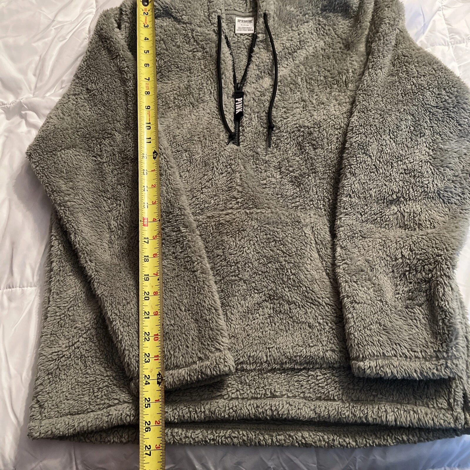 UNDERCOVER Victorias Secret rosa donna media felpa con cappuccio sherpa pile oliva grigio