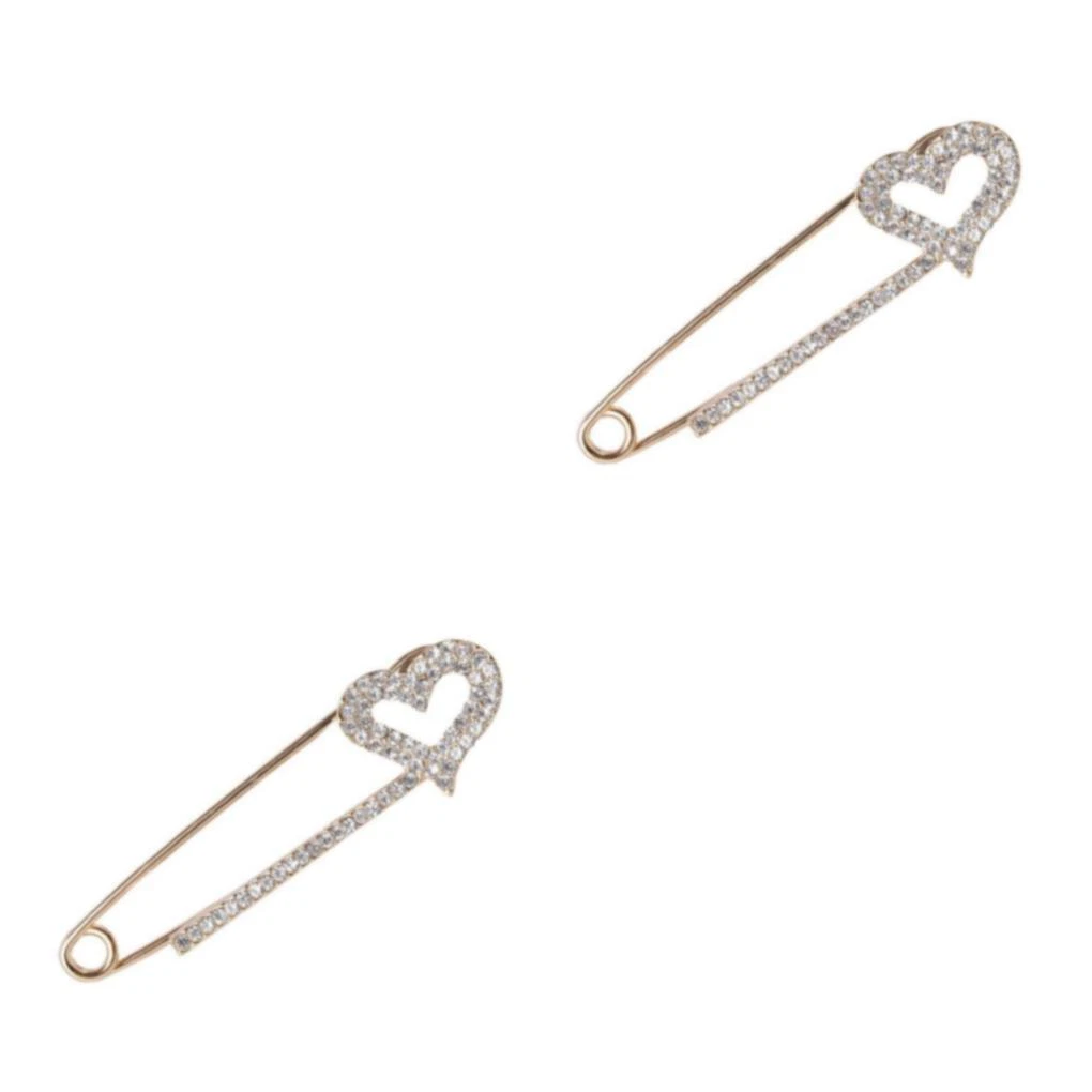1 2 3 Crystal Embellished Safety Pin Scarf Coat Gown Clip Collar