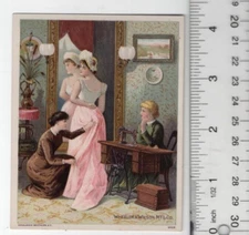Wheeler & Wilson Sewing Machine Fitting Victorian Trade Card 3"x5" VTC-XD95
