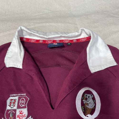 Queensland Reds Rugby Shirt Mens Medium 16 QLD Maroons Logo Patch Polo Jersey - Picture 5 of 10