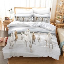 3D Horse Quilt Cover Set Duvet Cover Bedding Pillowcases