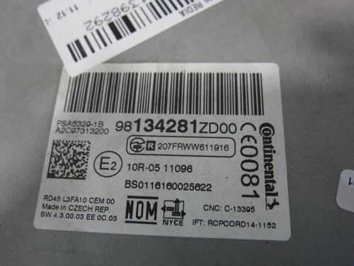 98134281ZD00 Sistema Audio/Radio Cd para CITROEN C-ELYSÉE Exclusive 2016 1398292 - Imagen 5 de 10