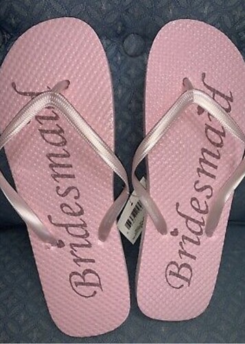 silver bridesmaid flip flops