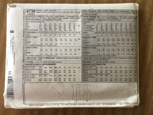 McCalls 8738 Petite-Able Misses Dress Pattern Sz 8-12 - Picture 2 of 2