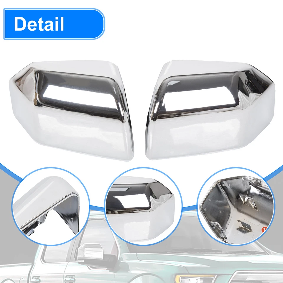 For 2015-2020 Ford F150 Top Chrome Pair Replacement Mirror Covers Caps F-150 Foto 2 de 4