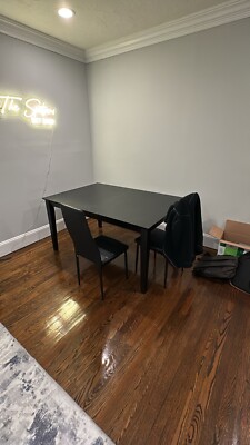 Extendable Black Dining Table. 60 inch to 78 inch