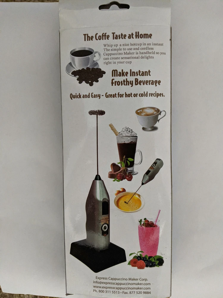 milk frother handheld battery operated electric coffee cappuccino kitchen