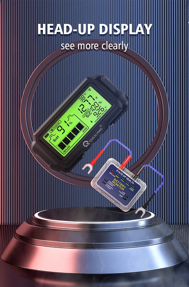 Smart Auto Lead-acid Batterie Monitor Tester 12V, Monochrome LCD with Backlight - Bild 2 von 4