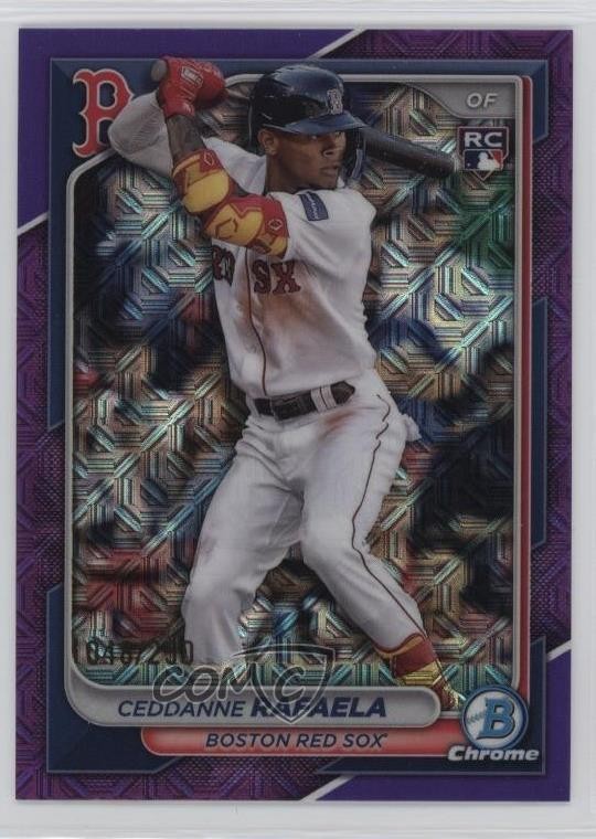 2024 Bowman Chrome Mega Box Purple Mojo Refractor 48/250 Ceddanne Rafaela #5 t2a