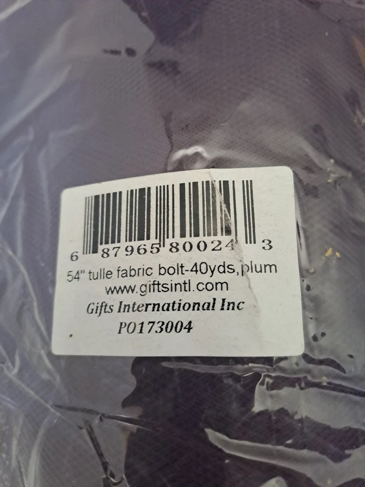 Perno de tela de tul 55"-40yds, ciruela Foto 3 de 3