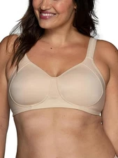 NWT Vanity Fair Full-Figure Wireless Sports Bra 71500 - Damask Neutral (Nude 5)