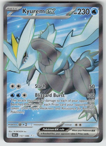 Kyurem ex 157/086 Holo Ultra Rare Black Bolt Pokemon NM