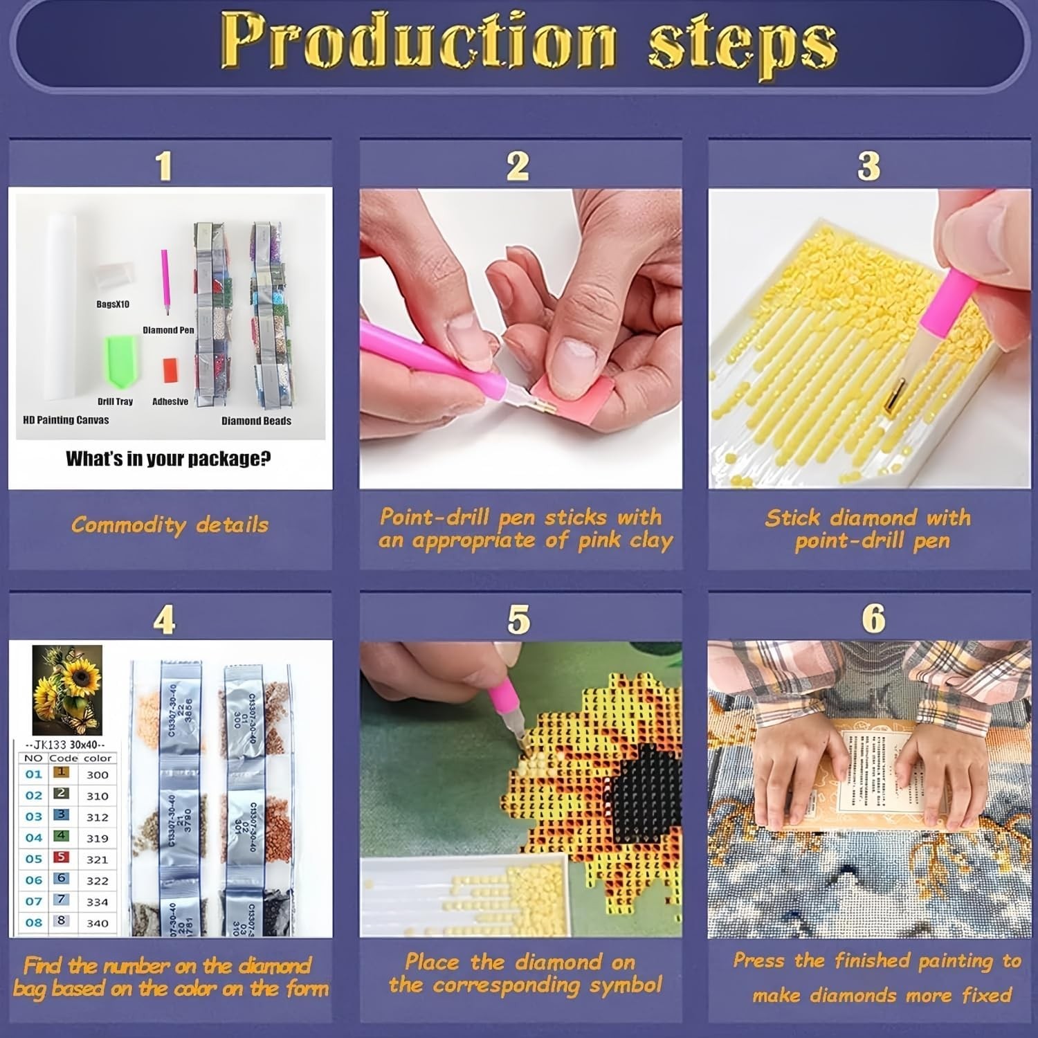 Diamond Art Kits for Adults Deer Family, DIY 5D Diamond Painting Kit for Beginne