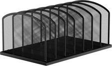 Desk File Organizer 7 Sections Upright Mesh File Sorter Organizer for Desk, Offi