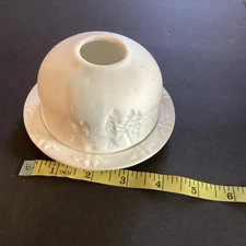 White Lithophane Fairy Lamp Round Tea Light Votive Holder Unbranded Winter