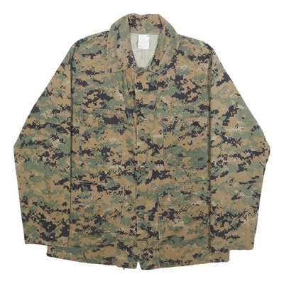 Veste Militaire Homme Camouflage Numérique Vert Marron Boutonnée Coton Mélange S - Photo 1/4
