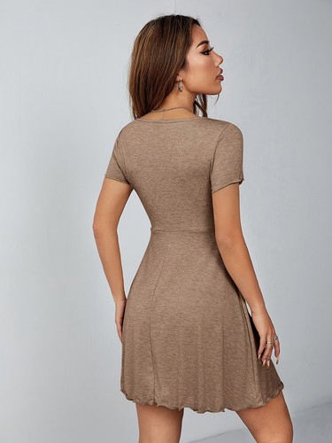 Comfortable Polyester V Neck Dress for Women Slim Fit for a Flattering Look - Picture 8 of 62