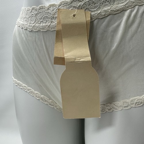 Vintage Adonna Panties White Nylon Size Large Stretch Lace Trim NWT New w/Flaws - Picture 5 of 20
