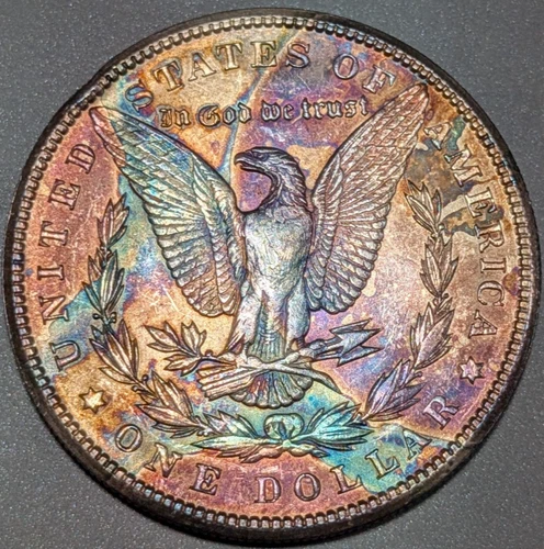 1900 Morgan Silver Dollar $1 - INSANE COLOR!! - Old Glory C&C Weekly 1c Auction!