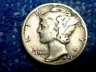 SILVER  MERCURY DIME: SCARCE 1943-P IN FINE CONDITION!