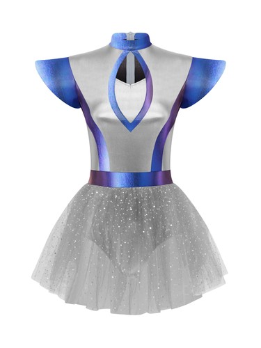 Women Skirt Cosplay Mini Dress Rave Costume Themed Built-in Briefs Disco Shiny - Picture 29 of 45