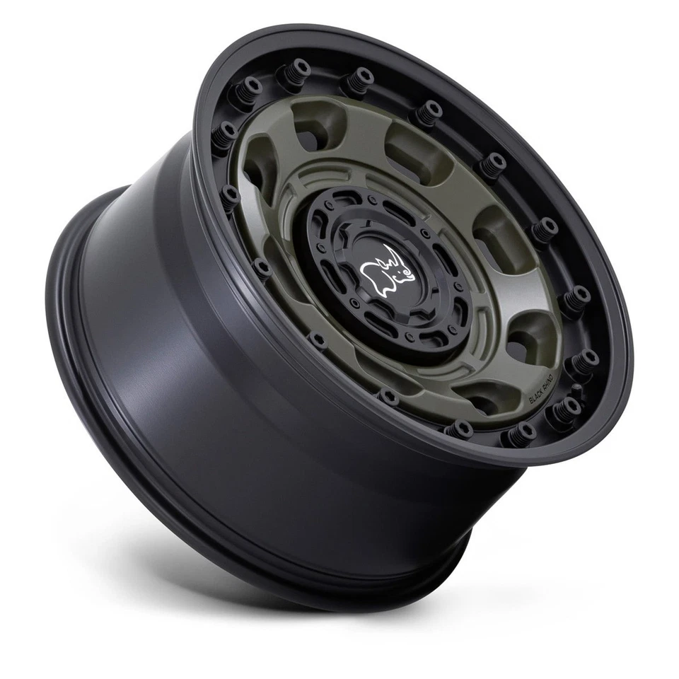 20X10 NEGRO RHINO ATLAS 5X5 5X127 VERDE NEGRO AJUSTE LABIAL JEEP WRANGLER GLADIATOR 4 Foto 3 de 4