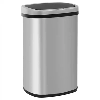 NINE STARS Motion Sensor 13 Gallon 50 Liter Odorless Slim Trash Can by Furniture of America