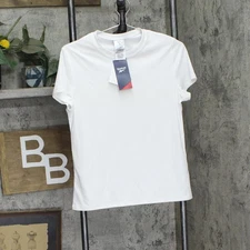 reebok Womens Crewneck Active Pullover Top 100205096 White S