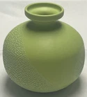 Vintage Royal Haeger Chartreuse Green Textured Globe Vase 7.5” MCM Pottery USA