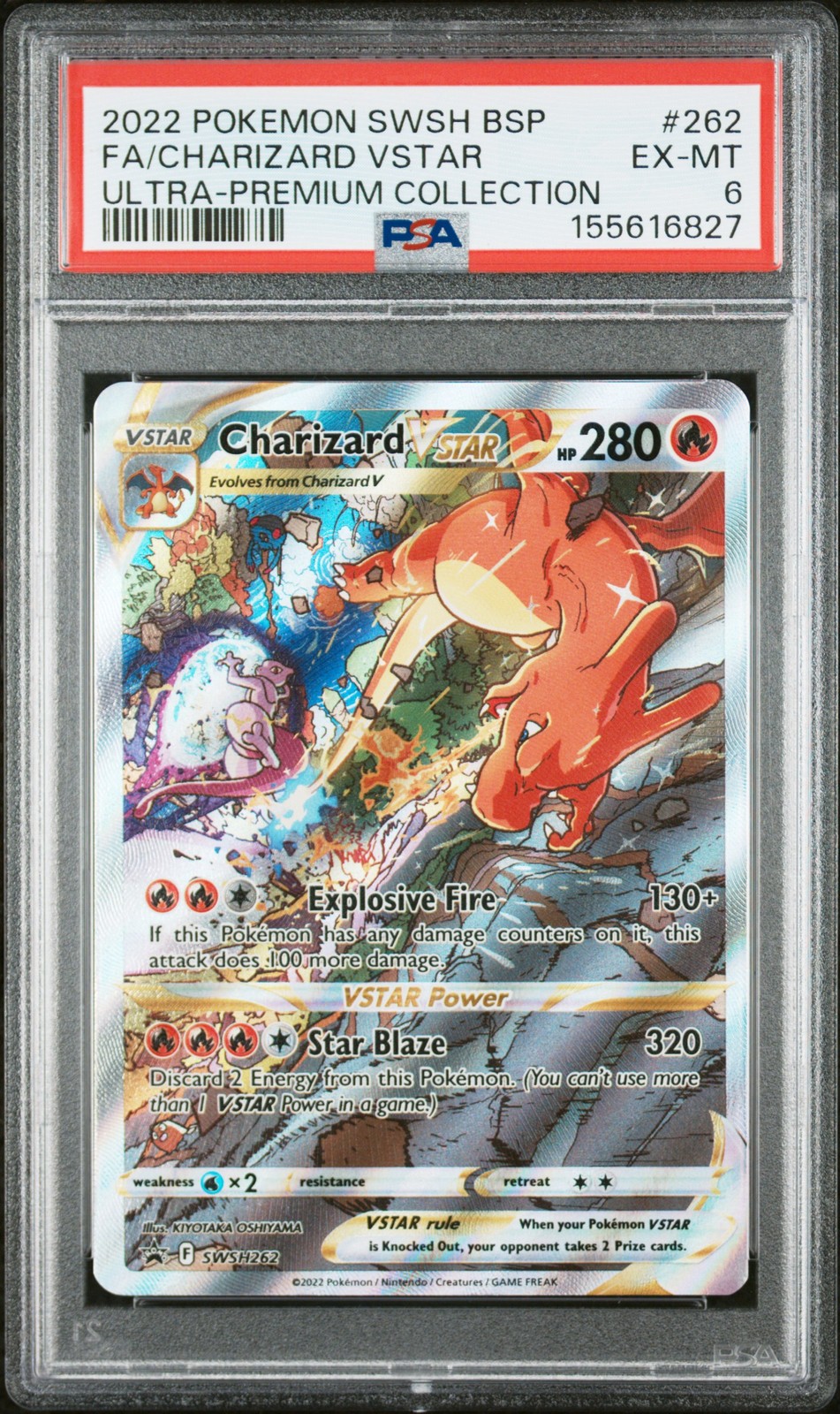 2022 POKEMON SWSH BLACK STAR PROMO #262 FULL ART/CHARIZARD VSTAR PSA 6 view 1