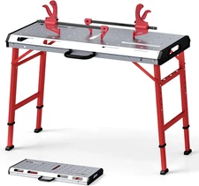 Goplus Portable Welding Table, 42" X 21" Folding Height Adjustable Weld Table To