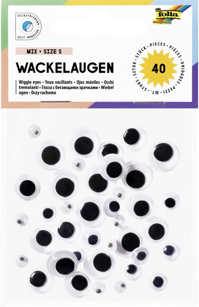 18 Folia Wackelaugen-Mix, GrößE M, Selbstklebend-image