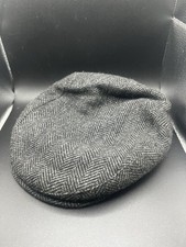 Vintage Tweed Flat Cap / Newsboy Style Hat - Made in U.S.A. - M 7 1/4-7 3/8