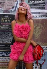 Dolce & Gabbana Vintage Corset D&G Ruffle Embroidered Pink Mini Dress IT38