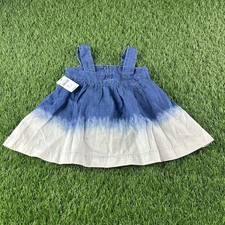 6-12M Spring Baby Gap Blue  White Fade Strap Dress w Liner NWT NEW 39