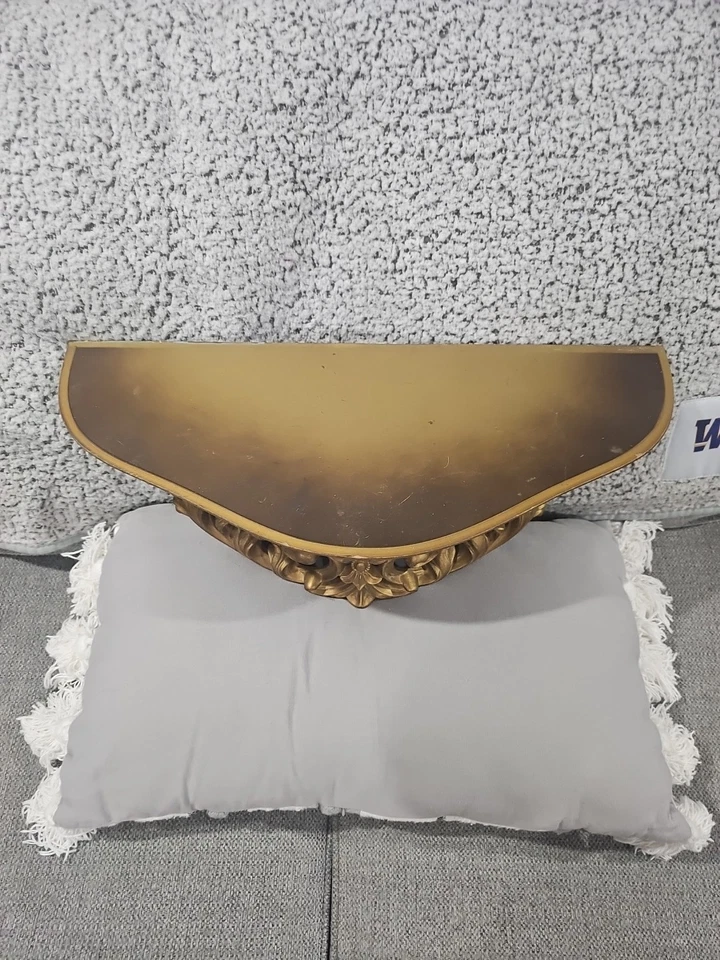 Estante de pared Turner vintage Hollywood Regency estante de pared grande dorado ornamentado Foto 4 de 4