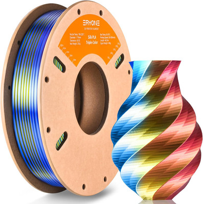 Silk Tri Color PLA Filament 3D Printer 1.75mm +/- 0.03mm, Multicolor Filament Tr