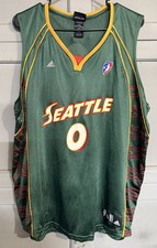 Vintage Adidas Seattle Storm Shyra Ely #0 WNBA Jersey Green XXL Rare 2008