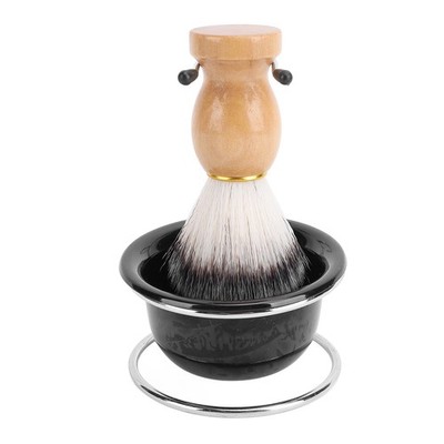 Shaving Brush Set Grooming Kit Effective Lathering Synthetic Hair Stainless SET