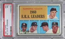 1961 Topps League Leaders Mike McCormick Ernie Broglio Don Drysdale PSA 7 12hl