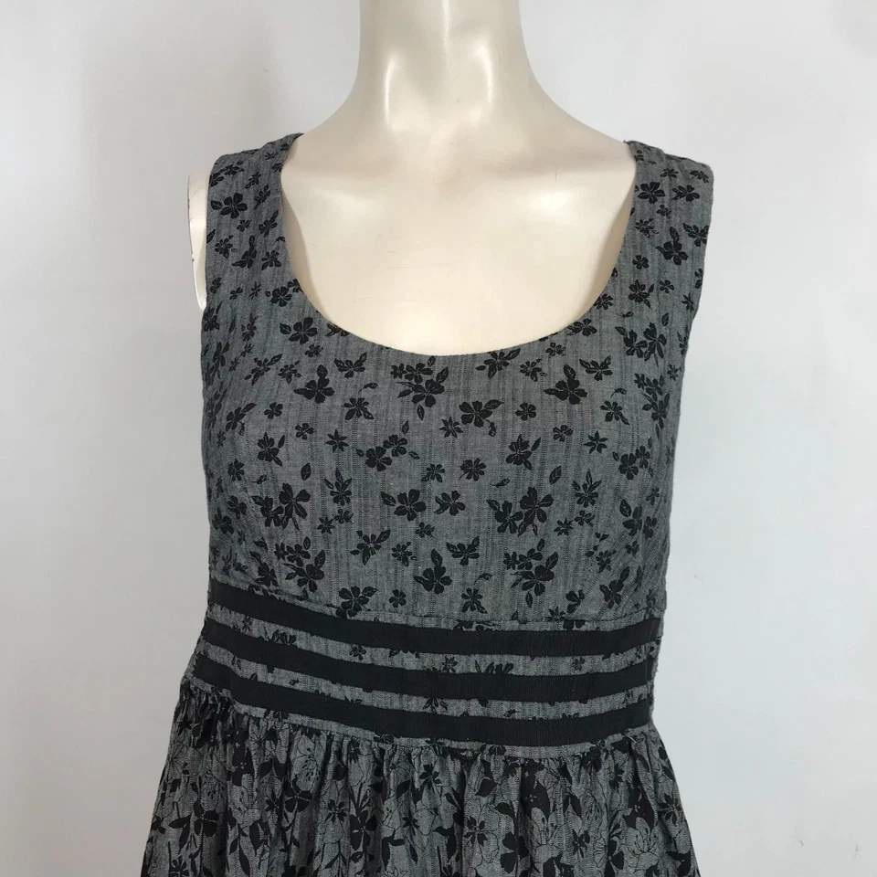 VESTIDO BE BOP - MUJER MEDIANO - Y2K NEGRO FLORAL SIN MANGAS MEZCLA ALGODÓN Foto 2 de 4